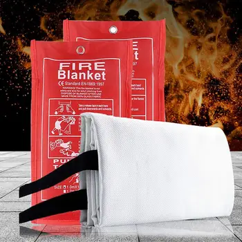 LOLEDE 1 М X 1 М Защитное Противопожарное одеяло из стекловолокна для аварийного выживания, Огнетушитель для пожаротушения, Огнестойкая Противопожарная защита