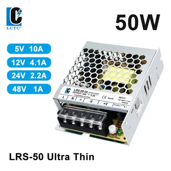 LRS-50 fonte светодиодный ультратонкий источник питания 5 В, 12 В, 24 В, 48 В, Автоматизация промышленного управления