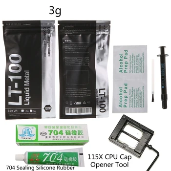 LT-100 Жидкометаллическая термопроводящая паста-смазка для процессора GPU Охлаждающая жидкость 128 Вт/mK 1,5 г 3g Компаундная смазка 24BB