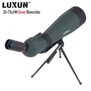 LUXUN 25-75x100 Зум Монокуляр Телескоп Для Наблюдения за птицами Телескоп Bak4 Spyglass Низкая Освещенность Ночное Видение Путешествия Охота Кемпинг