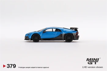 MINI GT 1:64 Bugatti Chiron Pur Sport Blue LHD Литая под давлением модель автомобиля