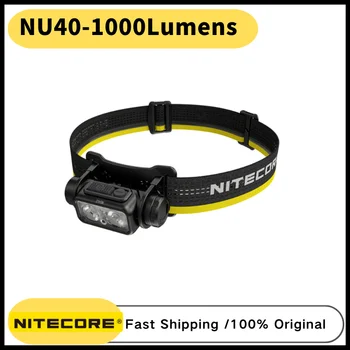 NITECORE NU40 1000 люмен, 5 режимов освещения, перезаряжаемый Компактный и легкий налобный фонарь для бега по тропе, работы, рыбалки