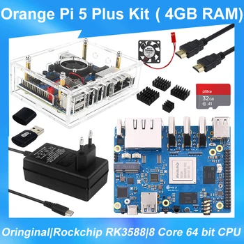 Orange Pi 5 Plus 4 ГБ оперативной памяти RK3588 2,5 Г с двумя портами Ethernet с расширением PCIE Одноплатный для Компьютера Android Ubuntu Debian OS