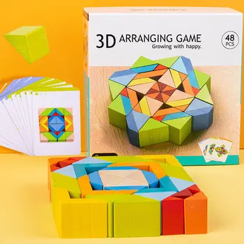 pb игривая сумка Детский пазл 3D Деревянные строительные блоки Креативные собранные игрушки Подарок для тренировки логического мышления UG296