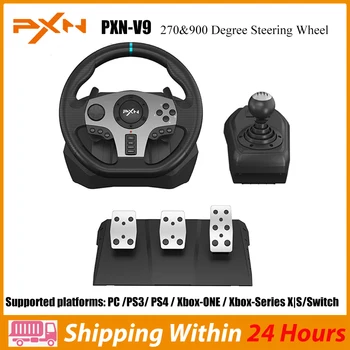 PXN V9 Volante PC Рулевое колесо Игровое Гоночное колесо для PS4/PS3/Xbox One/ПК Windows/Nintendo Switch/Xbox Series S/X 270 °/900 °