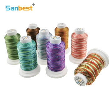 Sanbest Разноцветная полиэфирная нить для вышивки, 1000 м, Швейные машины для дома, Заводская розетка
