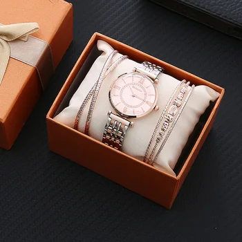 Sdotter 3 шт./компл., подарочная коробка, часы для женщин, набор часов-браслетов, дамское платье, модные стразы, кварцевые наручные часы, мама жены, любимая