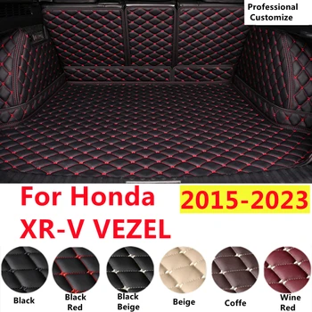 SJ Полный комплект, Изготовленный На Заказ, Подходит Для Honda XR-V VEZEL 15-23 XPE Кожаный Водонепроницаемый Коврик Для Багажника Автомобиля, Вкладыш Для Багажного Лотка, Грузовая Задняя Накладка