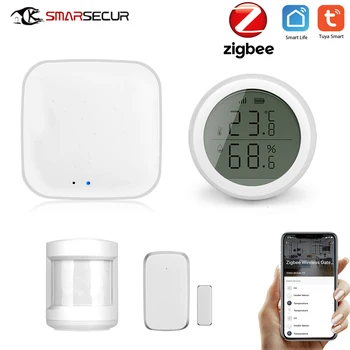 SMARTSECUR Tuya ZigBee Smart Home Security Kit pro Контроллер-концентратор Zigbee Датчик движения Датчик двери/окна