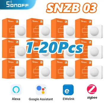 SONOFF 1-20 штук SNZB03 Zigbee Датчик Движения Удобное Смарт-Устройство Для Обнаружения Срабатывания сигнализации ZBBridge eWeLink Alexa Google Home