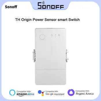 SONOFF TH Origin Датчик мощности умный переключатель С чипом ESP32 Защита от перегрузки с ЖК-экраном Работа с Ewelink Alexa Google