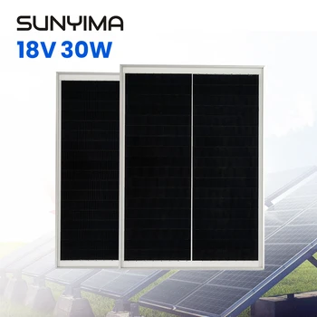 SUNYIMA 30 Вт 45 Вт Солнечная Панель Ламинирование 19% 5,5 В Водонепроницаемые Солнечные Фотоэлектрические Элементы IP65 Поли Для Автомобиля, Яхты, RV, Зарядного Устройства