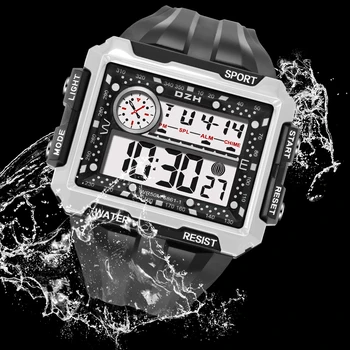 SYNOKE Военные Мужские часы Спорт на открытом воздухе Часы с большим циферблатом Водонепроницаемые светодиодные электронные часы Цифровые часы Relogio Masculino