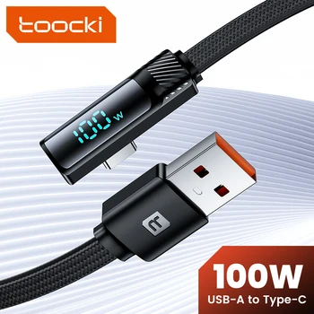 Toocki7a 100 Вт Цифровой Дисплей USB Type C Кабель 66 Вт Быстрая Зарядка Зарядный кабель USB-C Type-C Для Huawei Xiaomi Samsung Oneplus