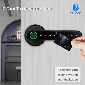 TTlock Умные Дверные Замки Биометрический Отпечаток Пальца Пароль Ключи IC Карта NFC Ttlock ПРИЛОЖЕНИЕ Разблокировка Электронного Замка Квартирные Дверные Замки