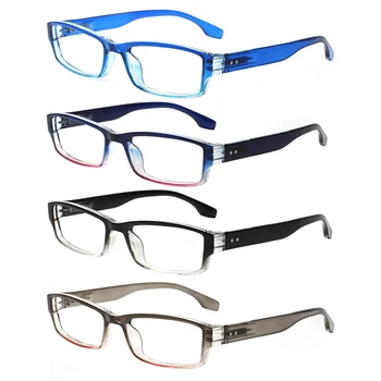 TUREZING Простые прямоугольные женские очки с металлическими шарнирами по рецепту, прочные портативные мужские офисные декоративные очки