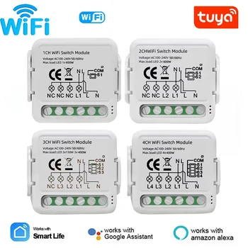 Tuya Smart Wifi Switch Модуль Умный Дом DIY Автоматический выключатель 1234Group Smart Life Управление домашней Автоматизацией с Alexa Google Home