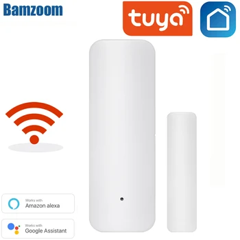 Tuya Smart WiFi Дверной датчик Умные Детекторы открытия/закрытия дверей Wifi Оконный датчик Приложение Smartlife Работа с Google Home Alexa
