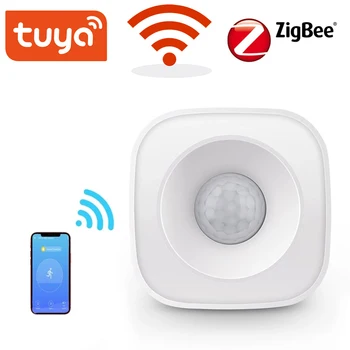 Tuya ZigBee/WiFi PIR Датчик движения Беспроводной инфракрасный детектор Датчик охранной сигнализации Smart Life APP Control Совместим