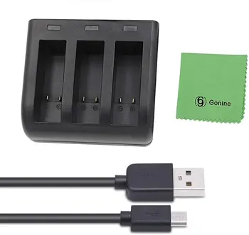 USB-кабель для зарядки 3-канальное зарядное устройство для GoPro Hero MAX Черного цвета с USB-кабелем для зарядки