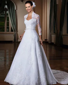 Vestido De Noiva Плюс Размер Винтажное Свадебное Платье с Длинным рукавом 2023 Сексуальное Vestidos Casamento платья для матери невесты с жакетом