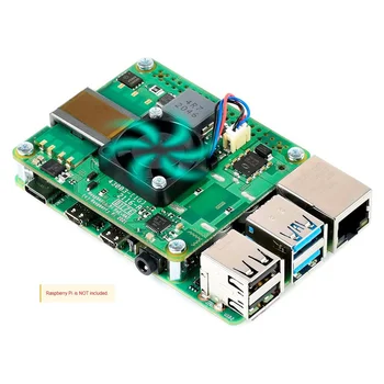 Waveshare для Raspberry Pi POE + HAT 4 / 3B +, поддерживает стандарт PoE 802.3At с напряжением 5 В постоянного тока / 4A, с управляемым бесщеточным охлаждающим вентилятором