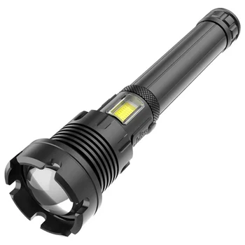 XHP90 + COB Яркий фонарик с возможностью масштабирования и водонепроницаемый для чрезвычайных ситуаций на открытом воздухе