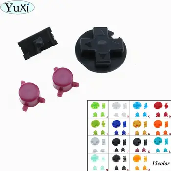 YuXi 15 компл. Красочных сменных кнопок, набор для замены кармана Gameboy для кнопки включения выключения GBP, кнопок AB, D, накладок