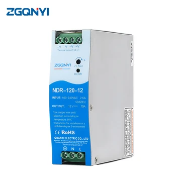 ZGQNYI NDR-120W Эффективный источник питания постоянного тока напряжением 12 Вольт с одним выходным трансформатором для промышленности
