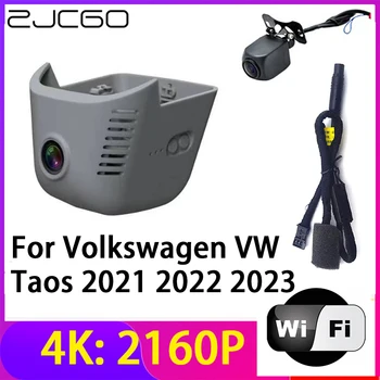 ZJCGO 4K 2160P Dash Cam Автомобильный Видеорегистратор Камера 2 Объектива Рекордер Wifi Ночного Видения для Volkswagen VW Taos 2021 2022 2023