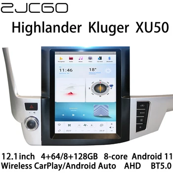 ZJCGO Автомобильный Мультимедийный Плеер Стерео GPS NAVI Радио Навигация Android 11 Tesla Экран для Toyota Highlander Kluger XU50 2014 ~ 2020