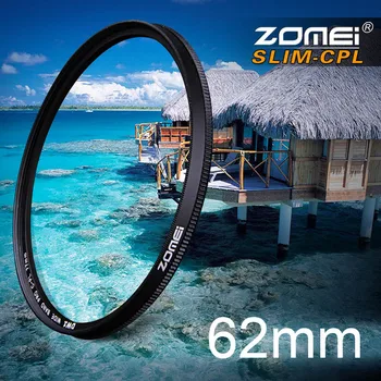 Zomei 62 мм Ультратонкий CPL-фильтр CIR-PL Круговой Поляризационный Фильтр-Поляризатор для Объектива Olympus Sony Nikon Canon Pentax Hoya 62 мм