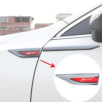 Автомобильные металлические наклейки с логотипом на крыло, персонализированные декоративные боковые маркеры для FIAT punto с логотипом, автомобильные аксессуары