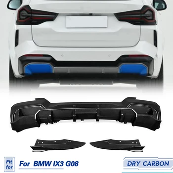 Автомобильный Диффузор Заднего Бампера для Губ Dry Carbon для BMW IX3 G08 Sport Utility 4-Дверный 2022 2023 Автогонки Задний Диффузор С Разветвителями