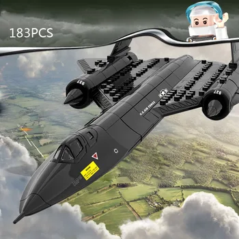 Американский Современный Военный Автомобиль SR-71 Blackbird Собрать Модель Строительного Блока WW2 Армейские Фигурки Кирпичный Разведывательный Самолет Игрушка