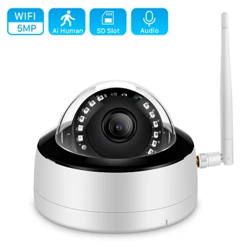 Аудио 5-Мегапиксельная Купольная Wifi Камера Металлическая H.265 3-Мегапиксельная ИК-IP-камера Ночного Видения 1080P HD Ai Human Detect P2P Smart Home Видеонаблюдение