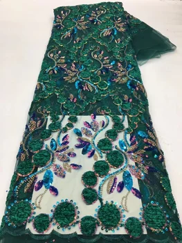 Африканская Кружевная ткань с бисером 2022, Высококачественная французская Кружевная ткань, Блестки, Нигерийские Африканские кружевные ткани для пошива свадебных платьев