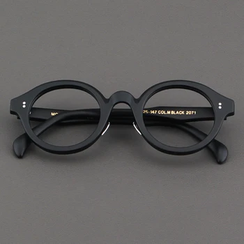 Ацетатные очки для близорукости Zerosun, мужские и женские, овальная толстая оправа для очков, высококачественные оптические очки с защитой от синего света, черные