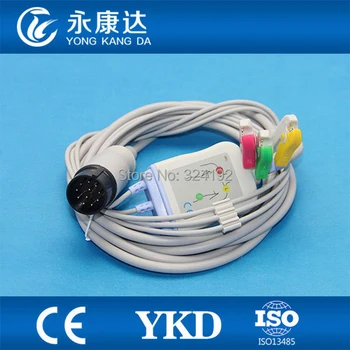 Бесплатная доставка, совместимый для Nihon Kohden, цельный кабель для ЭКГ пациента с выводами, 11pin провода для ЭКГ