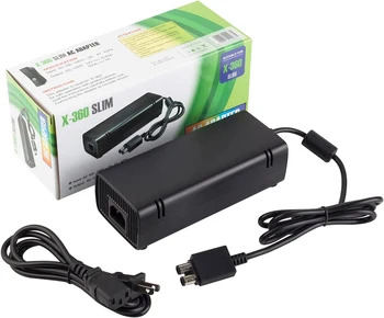 Блок питания Xbox 360 Slim Адаптер переменного тока Блок питания Сменное зарядное устройство с кабелем-шнуром для консоли Xbox 360 Slim