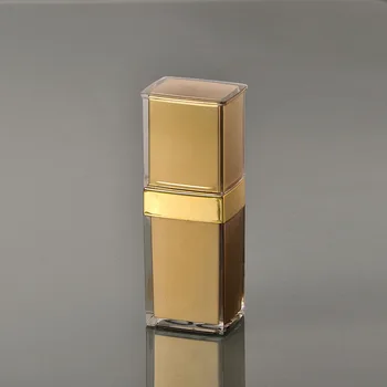 бутылка с пресс-насосом золотой квадратной формы объемом 30 мл, косметический контейнер, бутылка с пресс-насосом, косметическая упаковка для бутылок