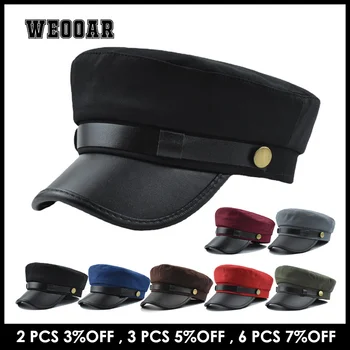 Винтажные военные шапки-береты для женщин, мужская темно-синяя кепка 2022, Стильные Осенне-зимние кепки в британском стиле для путешествий на открытом воздухе с плоским козырьком 374