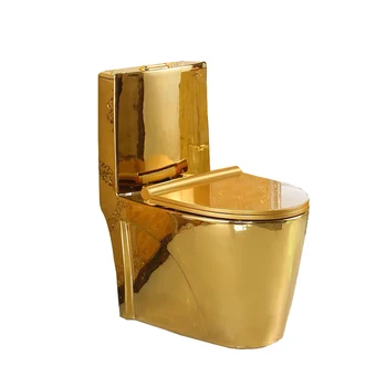 водосберегающий унитаз с двойным смывом, покрытый золотой керамикой