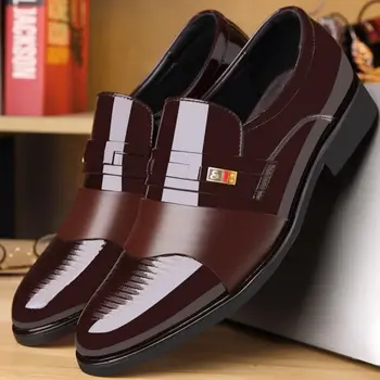 Высококачественная Мужская обувь Модная мужская обувь в деловом стиле Формальные Мужские Оксфорды Без Застежки, Кожаная обувь, Мужские Кроссовки