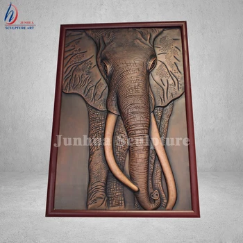 Горячая Распродажа Металлическая Настенная бронзовая скульптура Слона Для украшения дома