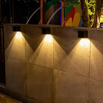 Дворовые светодиодные водонепроницаемые фонари, Квадратный Автоматический солнечный светильник для сада, наружного декора, ночного украшения стен, Ночной улицы