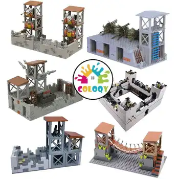 Детская игрушка-конструктор военная база форт тюрьма совместима со всеми оптовыми магазинами строительных блоков с мелкими частицами