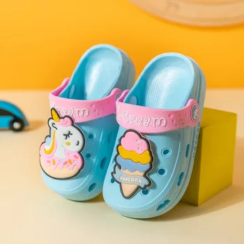 Детская обувь, Тапочки Для мальчиков и девочек, Противоскользящая Садовая обувь, Обувь для малышей, Детские кроссовки с дышащей сеткой, Удобные мягкие сандалии