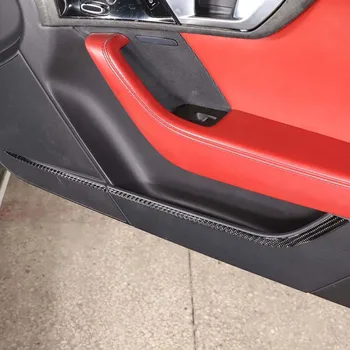 Для Jaguar F-TYPE 2013-2022 Из мягкого углеродного волокна, декоративные полоски для внутренней двери Автомобиля, наклейки для отделки крышки, Автомобильные аксессуары