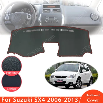 Для Suzuki SX4 2006 ~ 2013 Противоскользящий Кожаный Коврик для приборной панели, Солнцезащитный Козырек, Защитный Коврик, Автомобильные Аксессуары 2007 2008